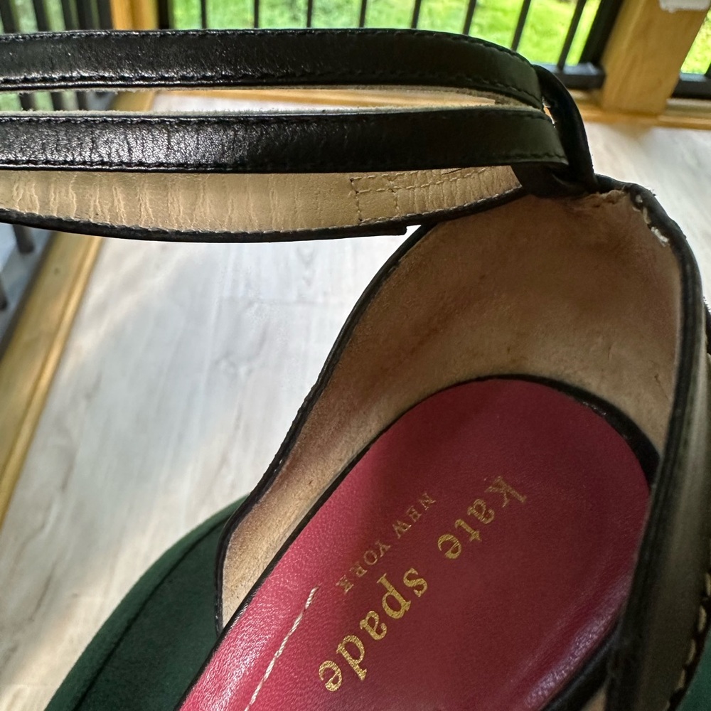 kate spade Ankle Straps Corporate Black & White Platform Heels Dark Academia ~7B - Picture 14 of 16